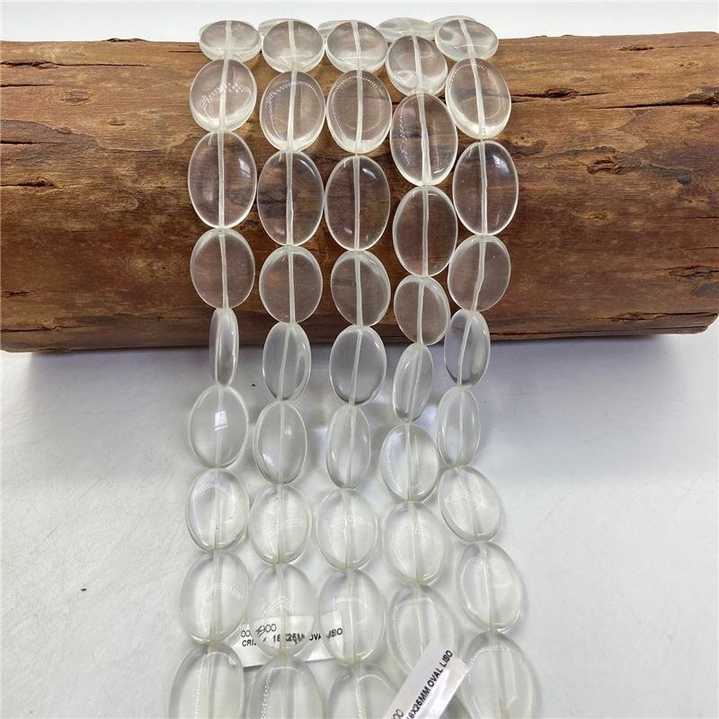 FIO DE CRISTAL DE VIDRO OVAL LISO 18X25MM