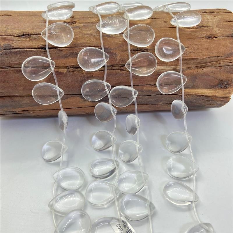FIO DE CRISTAL DE VIDRO GOTA LISA LATERAL 18X25MM