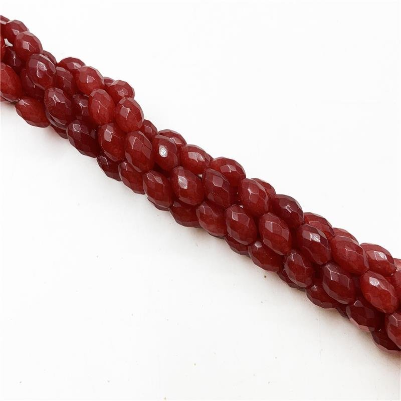 FIO DE JADE VERMELHO BARRIL FACETADO 8X13MM