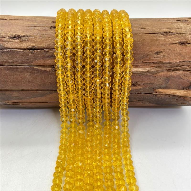 FIO DE CRISTAL AMARELO RONDEL FACETADA 5X8MM