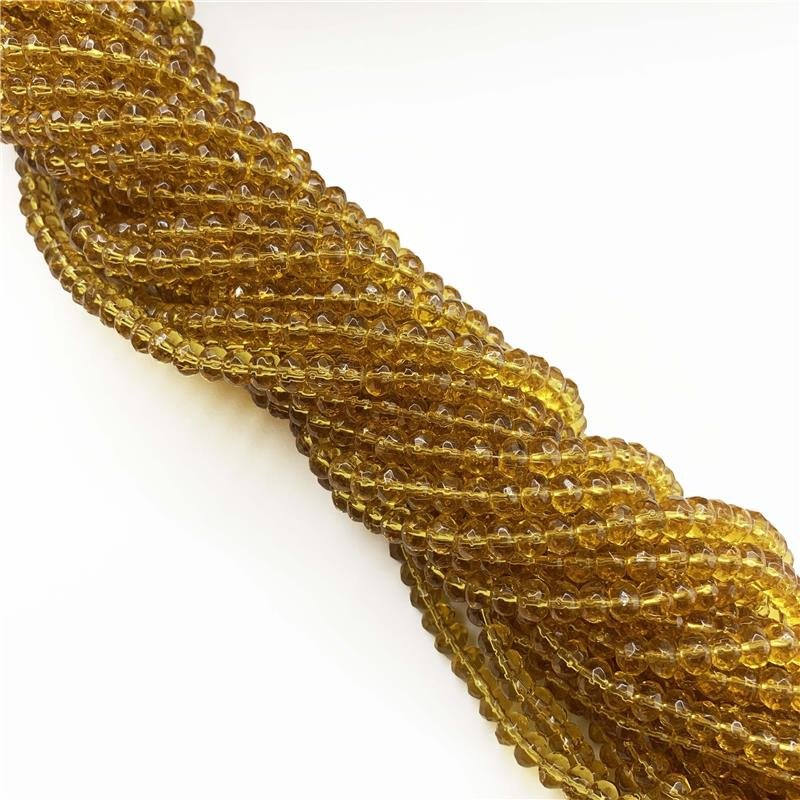 FIO DE CRISTAL AMARELO RONDEL FACETADA 4X6MM