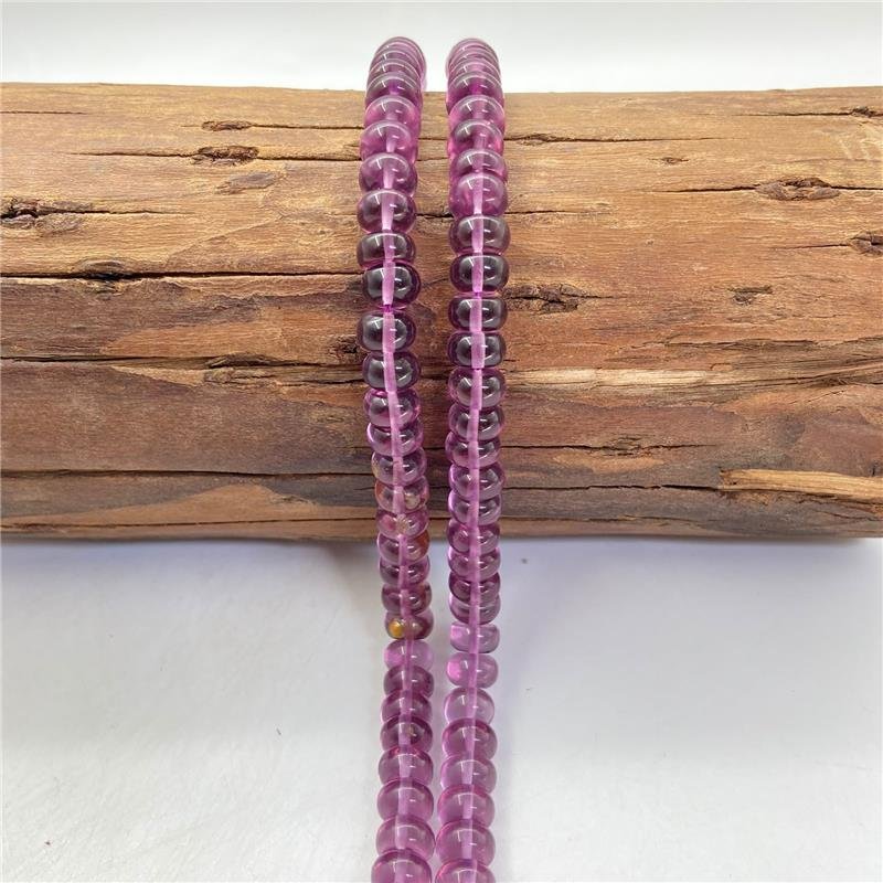 FIO DE CRISTAL DE VIDRO ROXO TRANSLUCIDO RONDEL LISO 6X10MM