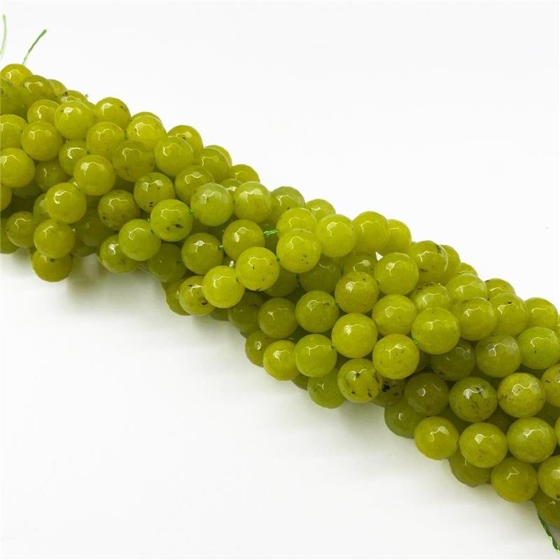 FIO DE PEDRA JADE VERDE LIMA BOLA FACETADA 12MM