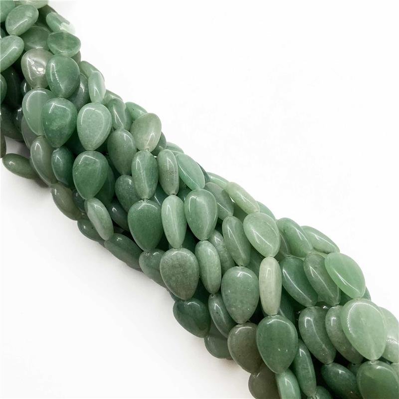 FIO DE QUARTZO VERDE GOTA LISA 13X18MM