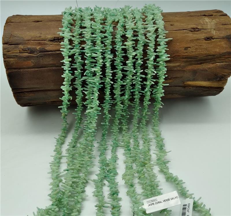 FIO DE JASPE CORAL VERDE GALHO