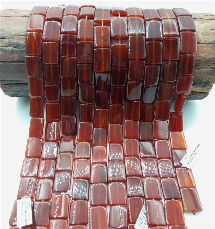 FIO DE PEDRA NATURAL CORNALINA RETANGULO LISO 15X2