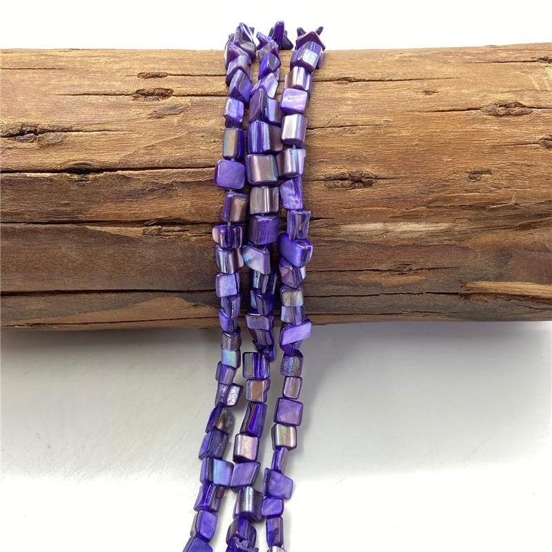FIO DE PEDRA MADREPEROLA ROXO IRREGULAR 8X10MM