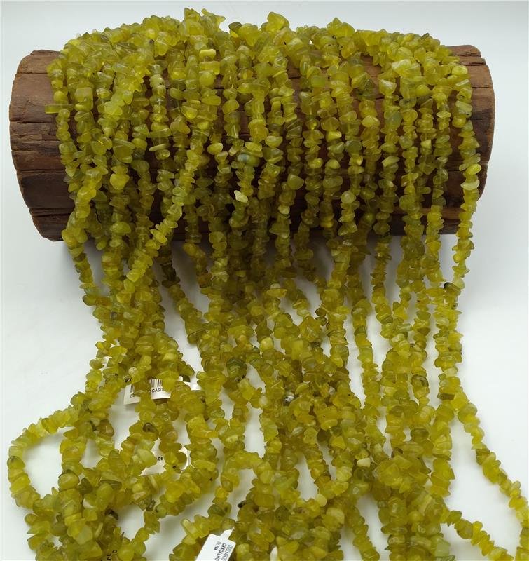 FIO DE PEDRA CASCALHO JADE VERDE OLIVA 