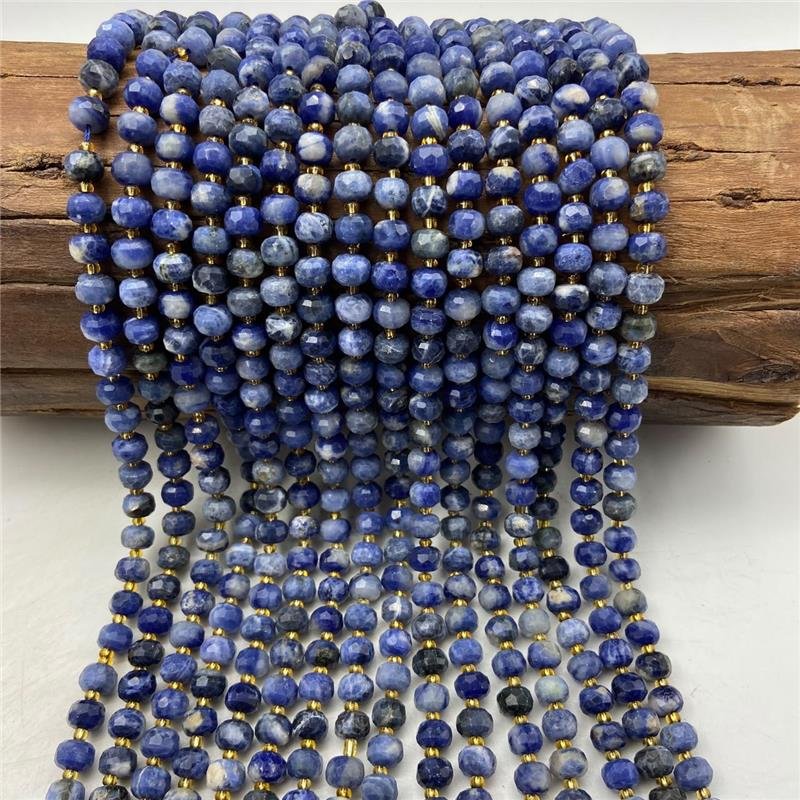 FIO DE PEDRA SODALITA RONDEL FACETADA 6X8MM