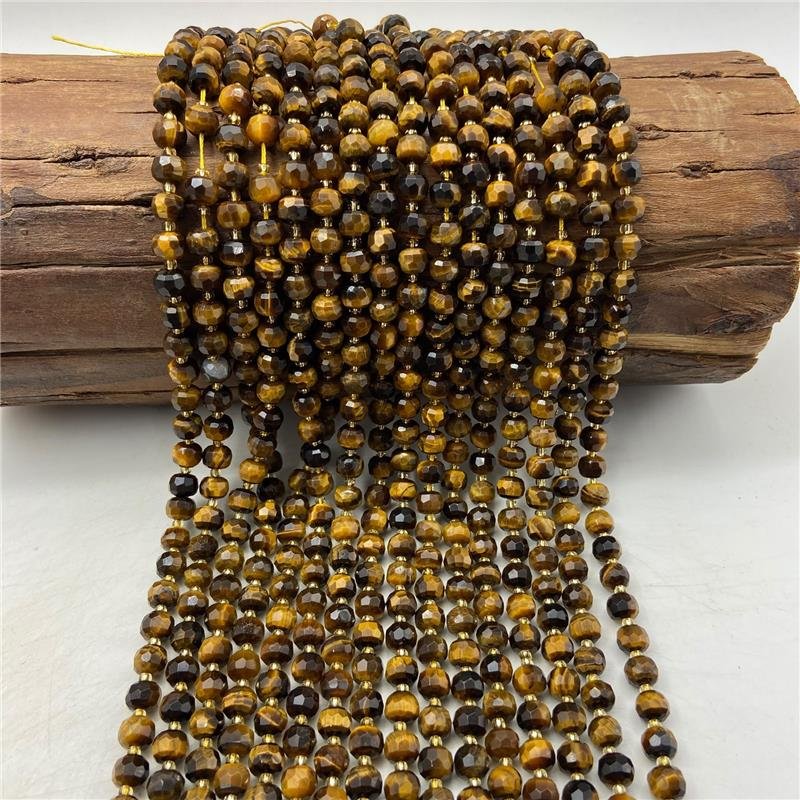 FIO DE PEDRA OLHO DE TIGRE RONDEL FACETADA 6X8MM