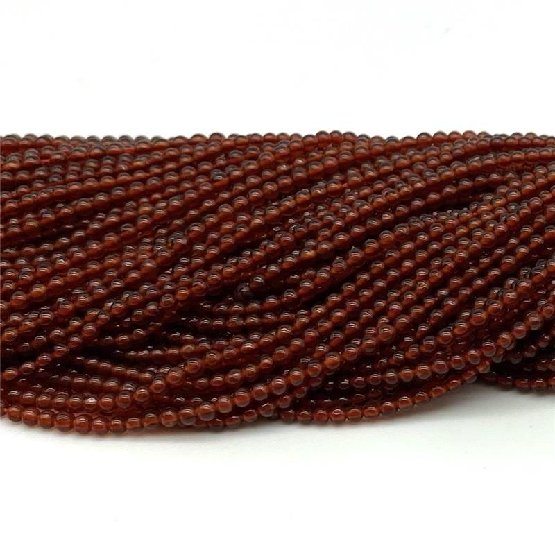 FIO DE PEDRA ÁGATA CAROLINA NATURAL BOLA LISA 2MM