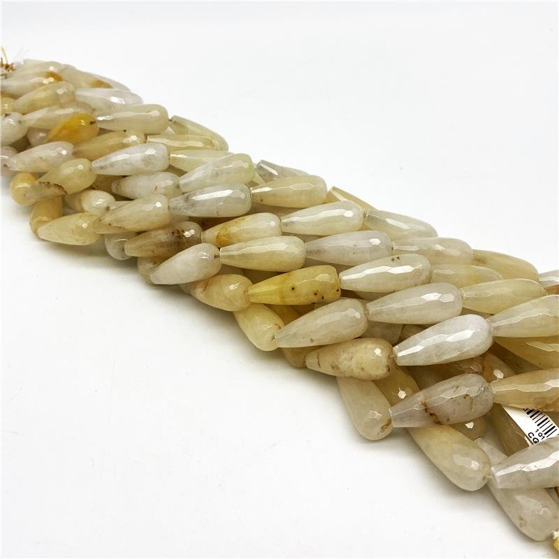 FIO DE PEDRA CALCITA GOTA FACETADO 13X30MM