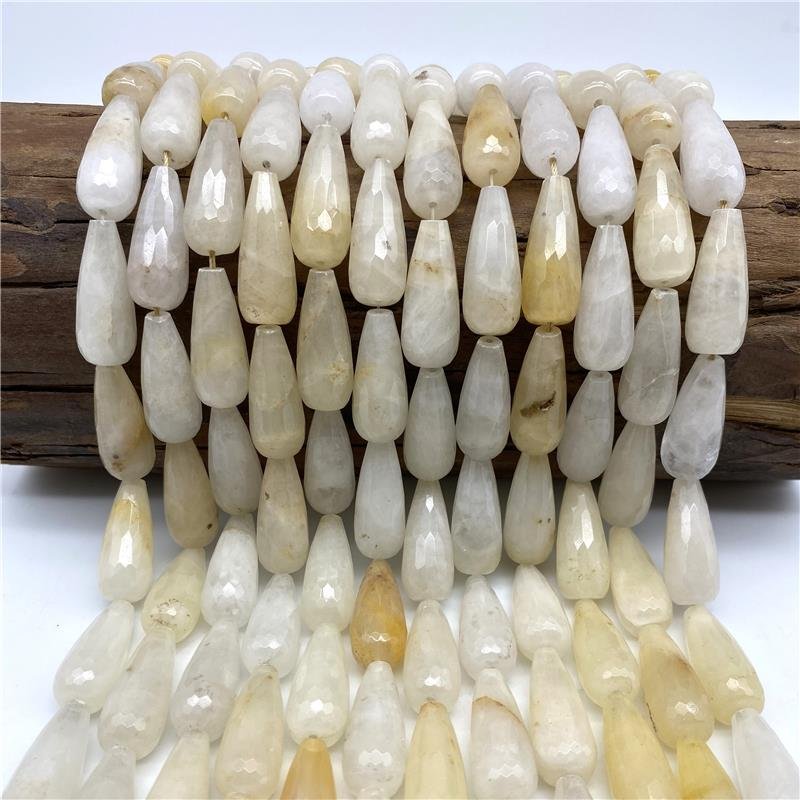 FIO DE PEDRA CALCITA GOTA FACETADO 13X30MM