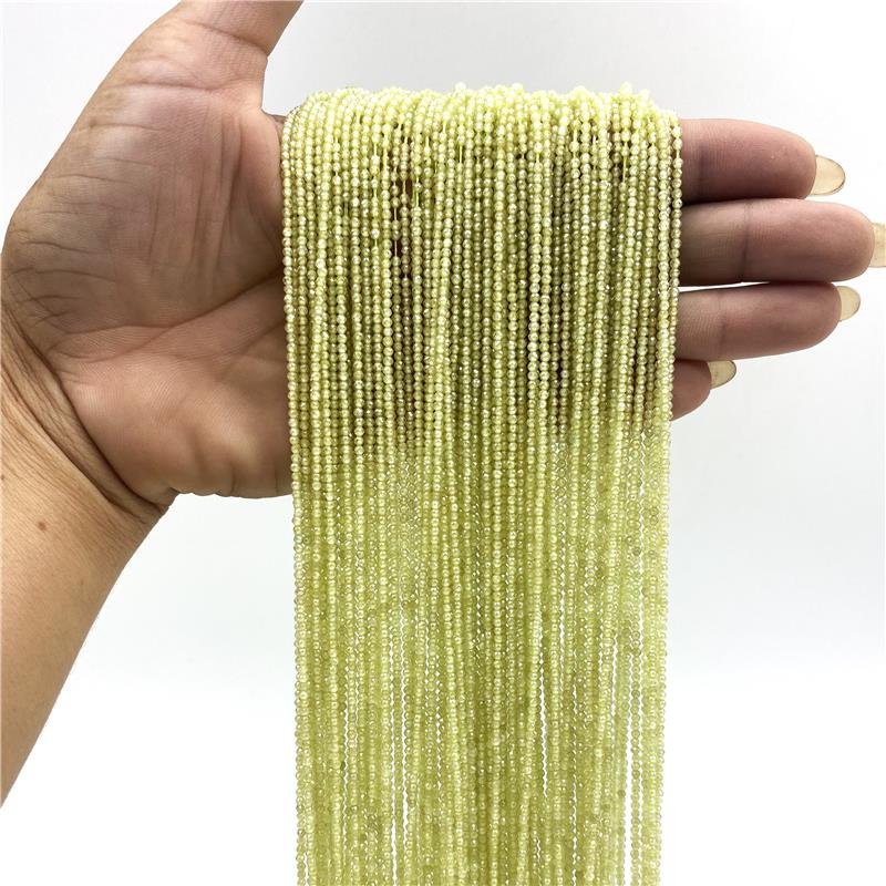 FIO DE ZIRCONIA VERDE LIMA BOLA FACETADA 2MM