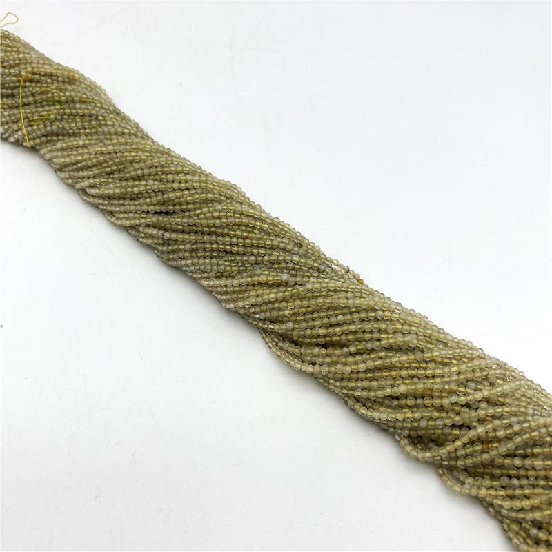 FIO DE PEDRA JADE AMARELO CLARO BOLA FACETADO 2MM