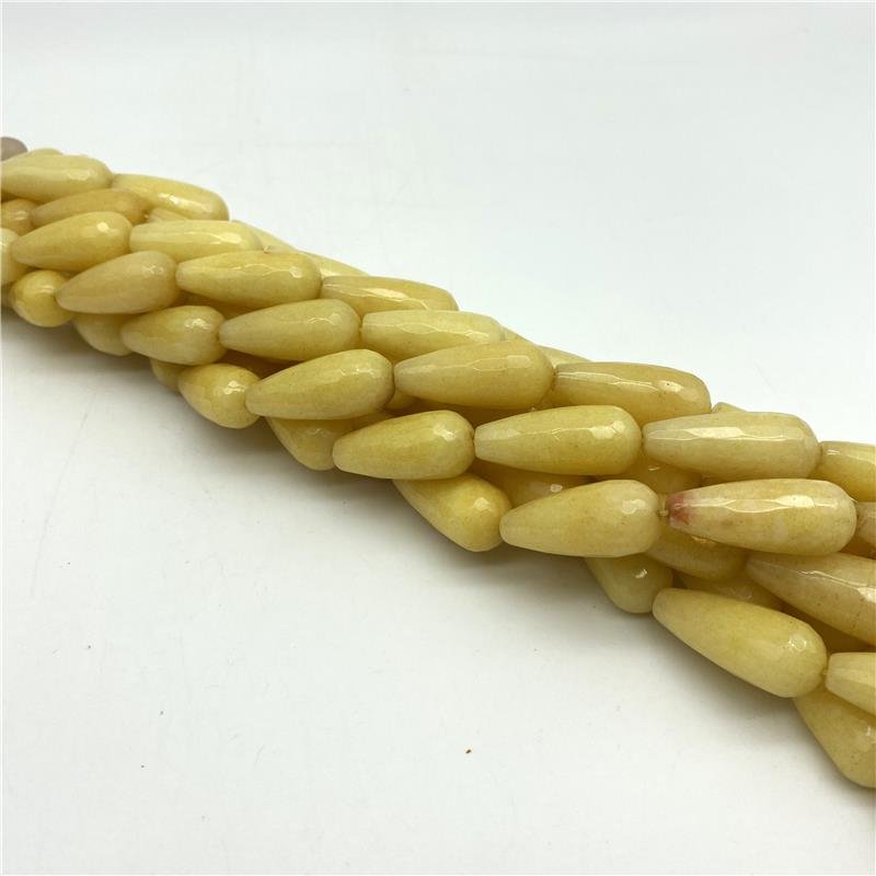 FIO DE JADE AMARELO GOTA FACETADA 13X30MM