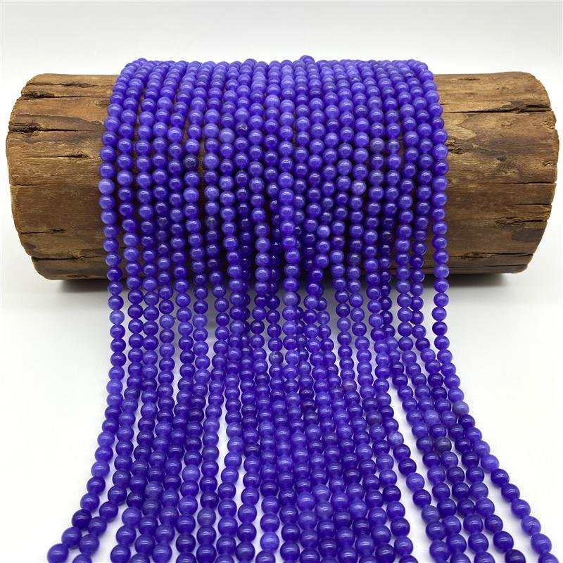 FIO DE PEDRA JADE LAVANDA BOLA LISA 6MM