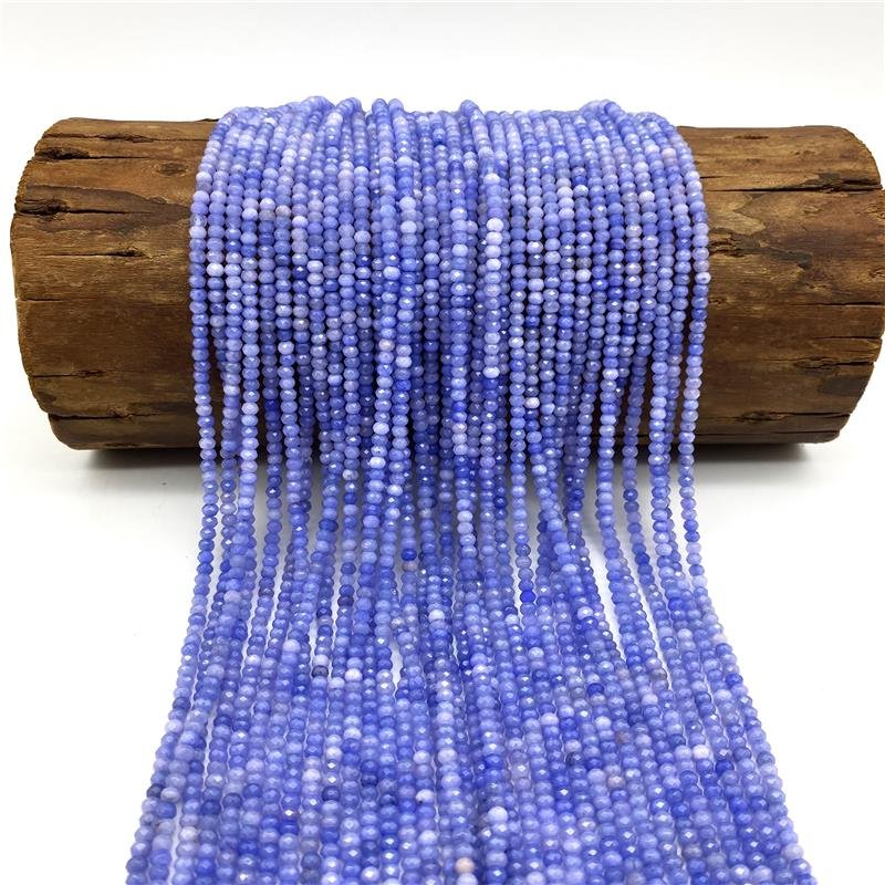 FIO DE PEDRA JADE LAVANDA MESCLADO RONDEL FACETADA 2X4MM