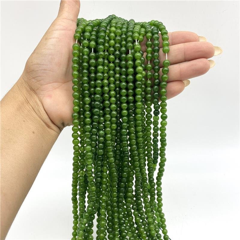 FIO DE PEDRA JADE PISTACHE BOLA LISA 6MM