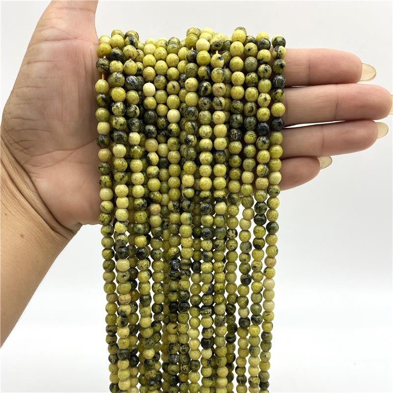 FIO DE PEDRA JADE TURQUESA AMARELO BOLA FACETADA 6MM