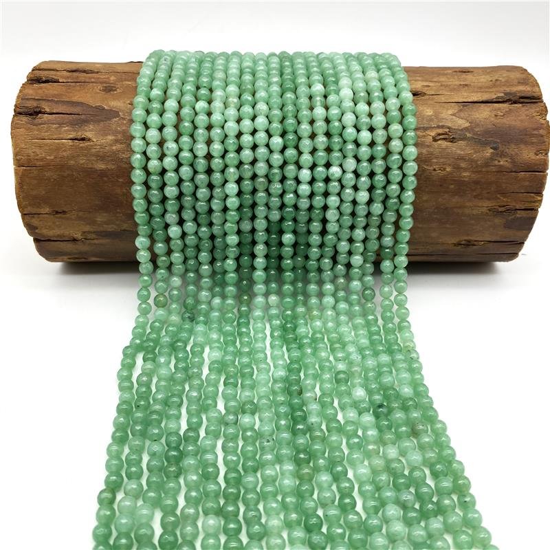 FIO DE PEDRA JADE VERDE MENTA MESCLADO BOLA FACETADA 6MM