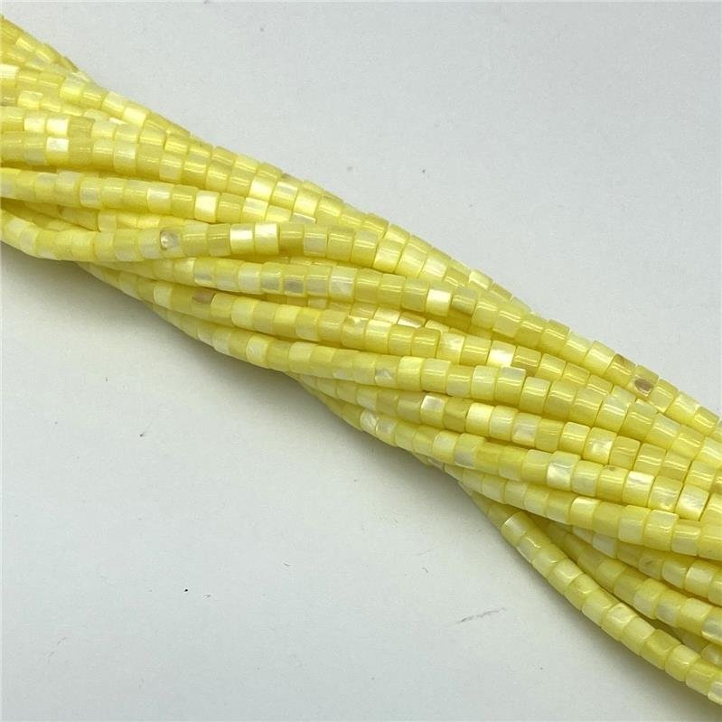 FIO DE MADREPEROLA AMARELO RONDEL LISO 3X4MM