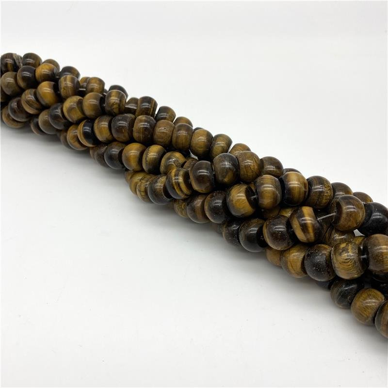 FIO DE OLHO DE TIGRE RONDEL LISO 10X14MM