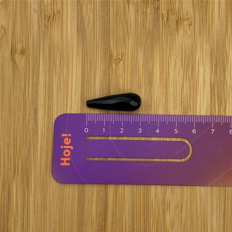PAR AGATA PRETA GOTA FACET MEIO FURO 10X30MM
