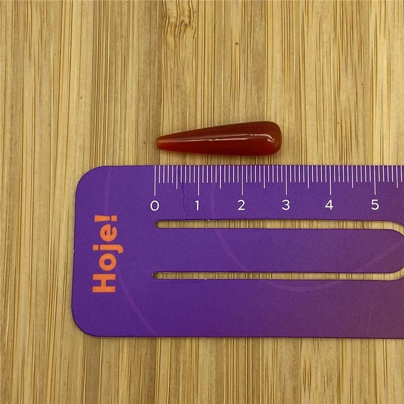 PAR AGATA CORNALINA GOTA MEIO FURO 8X30MM