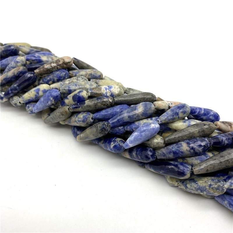 FIO DE PEDRA SODALITA GOTA FACETADA 10X30MM