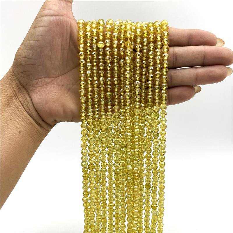 FIO DE ZIRCONIA AMARELO BOLA FACETADA 6MM